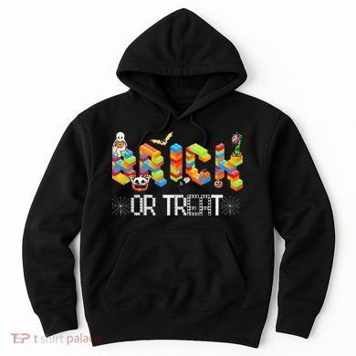 Block Building Halloween Brick Or Treat Master Builder Hoodie