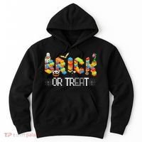 Block Building Halloween Brick Or Treat Master Builder Hoodie thumb 0