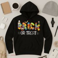 Block Building Halloween Brick Or Treat Master Builder Hoodie thumb 3