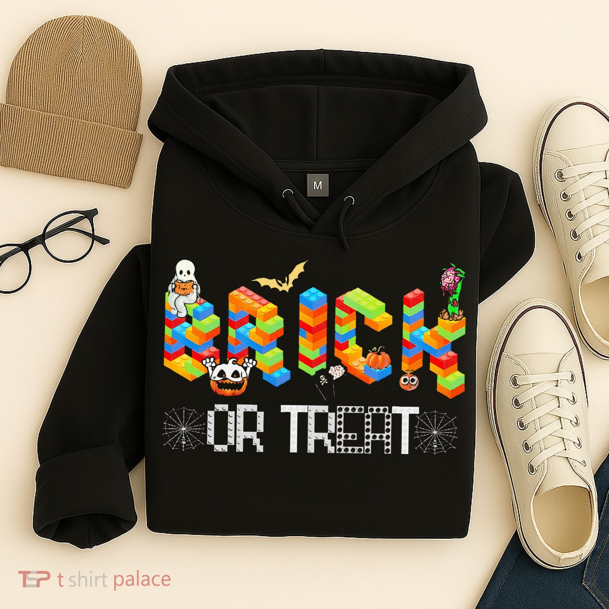 Block Building Halloween Brick Or Treat Master Builder Hoodie