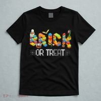 Block Building Halloween Brick Or Treat Master Builder T-Shirt thumb 5