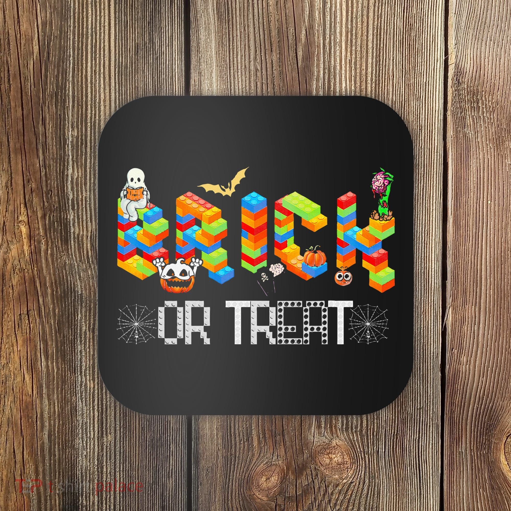 Block Building Halloween Brick Or Treat Master Builder Coaster