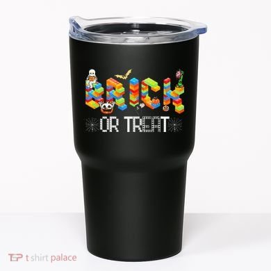 Block Building Halloween Brick Or Treat Master Builder Tumbler