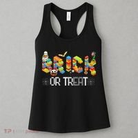 Block Building Halloween Brick Or Treat Master Builder Women's Tank Top thumb 3