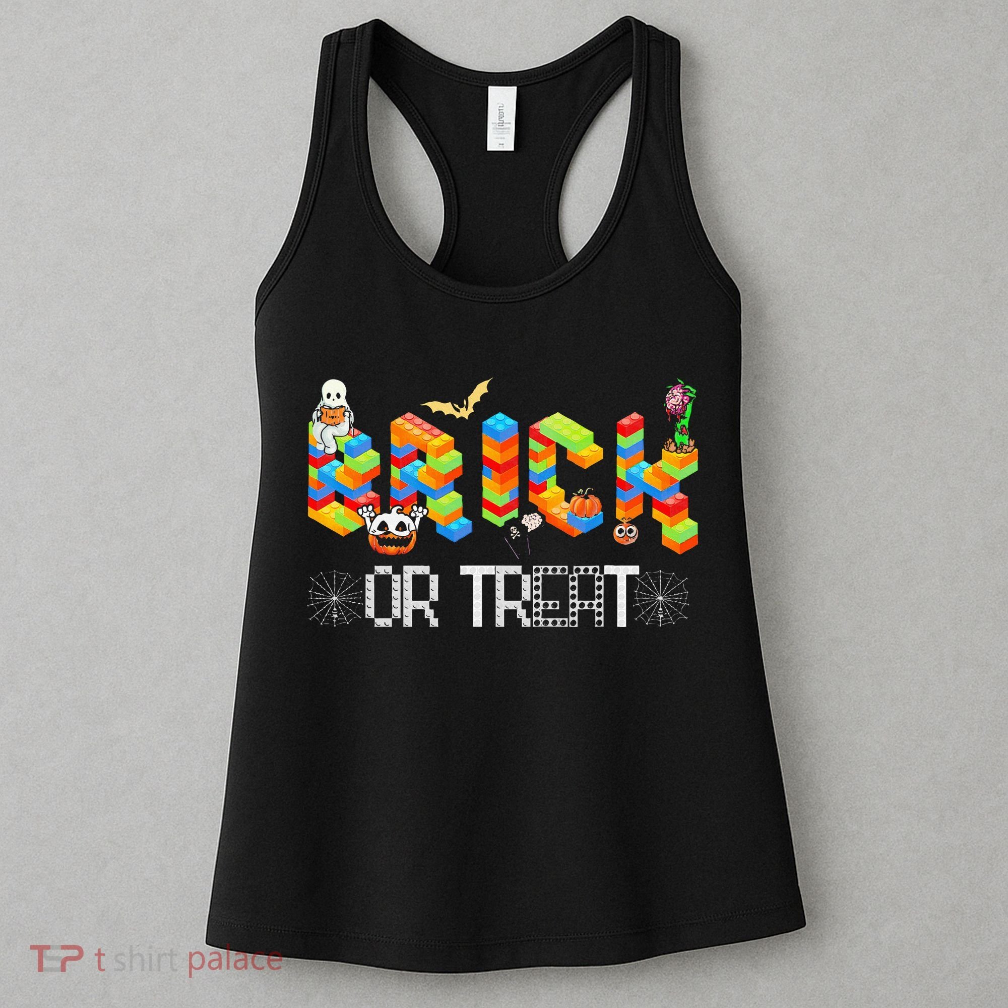 Block Building Halloween Brick Or Treat Master Builder Women's Tank Top