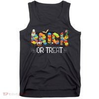 Block Building Halloween Brick Or Treat Master Builder Tank Top thumb 0
