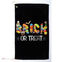 Block Building Halloween Brick Or Treat Master Builder Golf Towel thumb 0