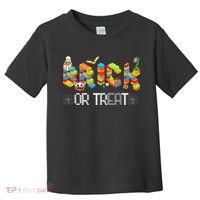 Block Building Halloween Brick Or Treat Master Builder Toddler T-Shirt thumb 0