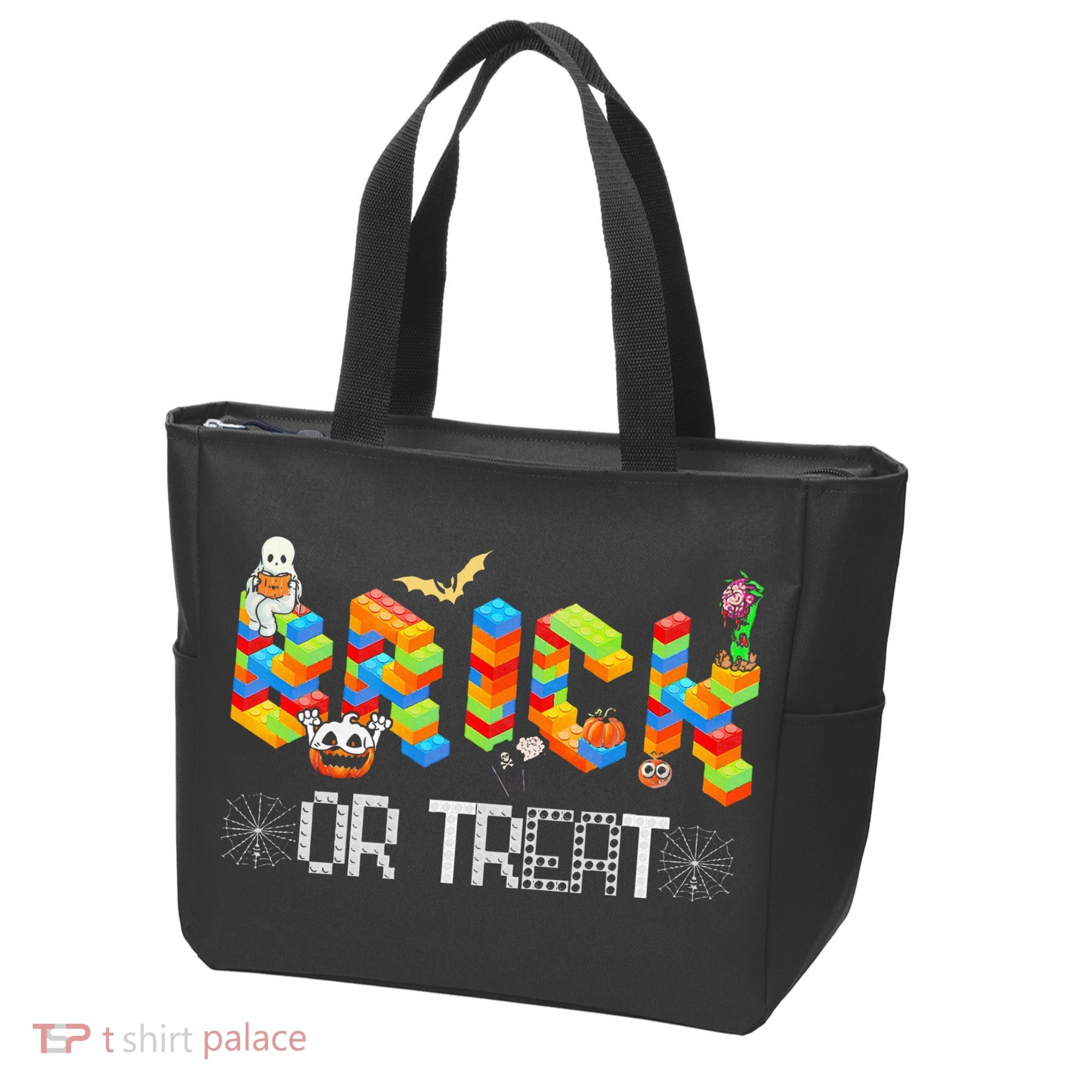 Block Building Halloween Brick Or Treat Master Builder Tote Bag