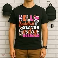 Basketball Bball Husband Wife Hello Basketball Season T-Shirt thumb 6