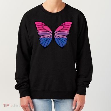 Bisexual Butterfly Hypolimnas Bi Pride Flag Women's Sweatshirt