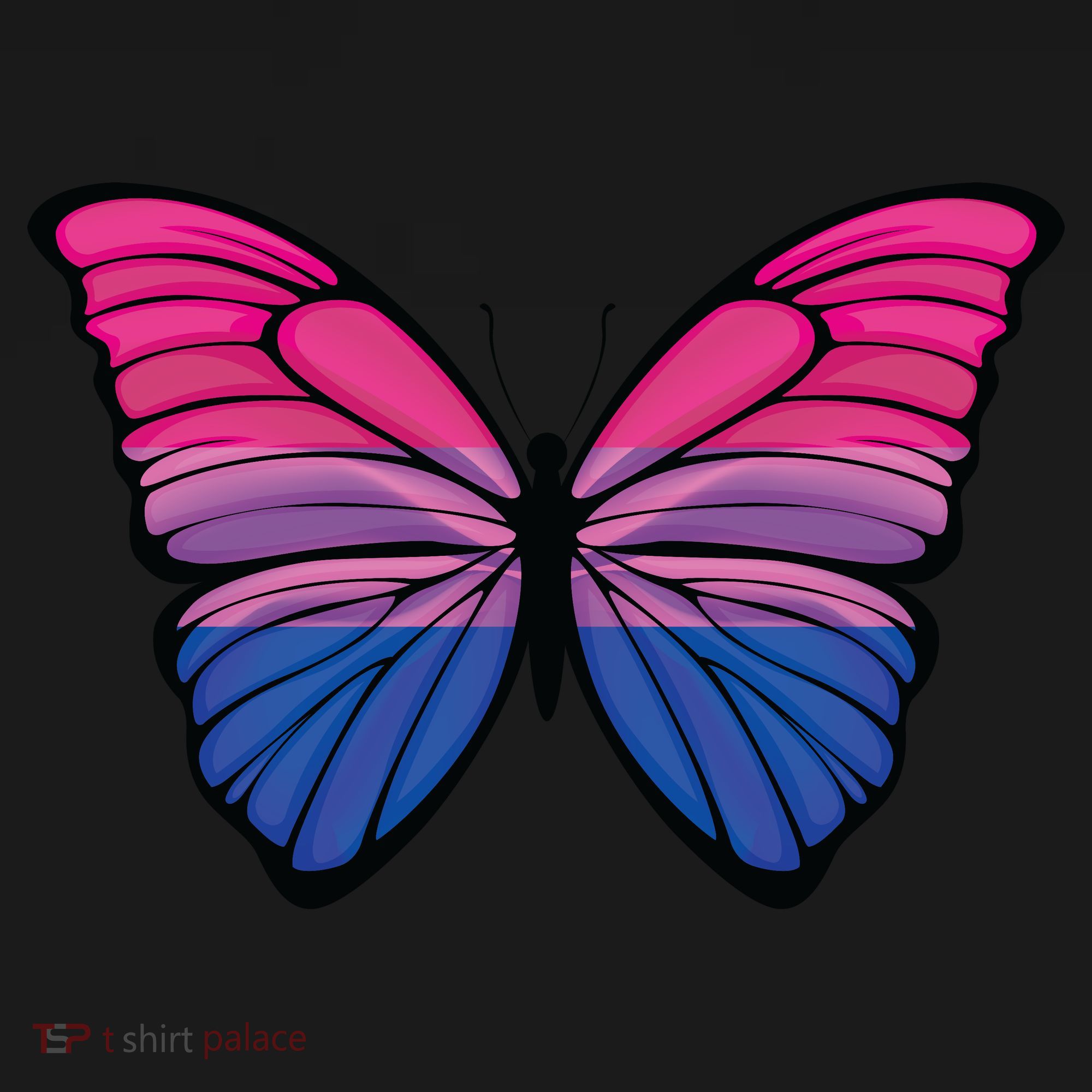 Bisexual Butterfly Hypolimnas Bi Pride Flag Coaster