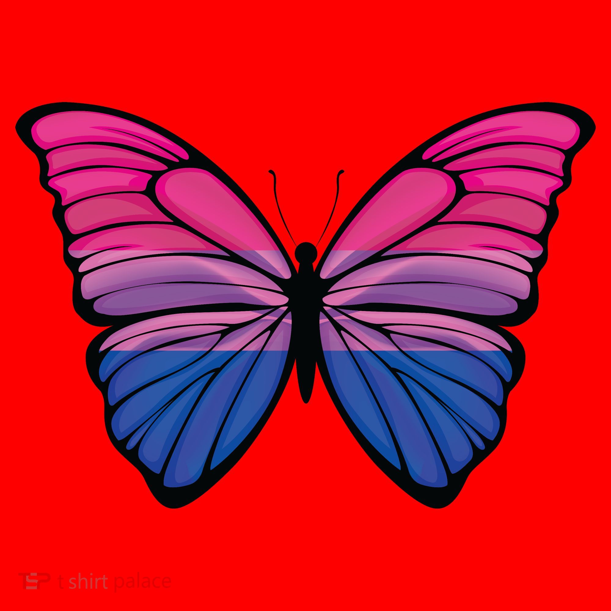 Bisexual Butterfly Hypolimnas Bi Pride Flag Santa Hat