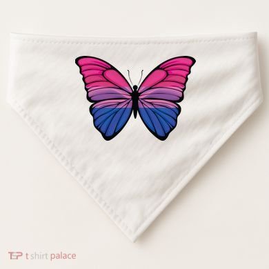Bisexual Butterfly Hypolimnas Bi Pride Flag USA-Made Doggie Bandana