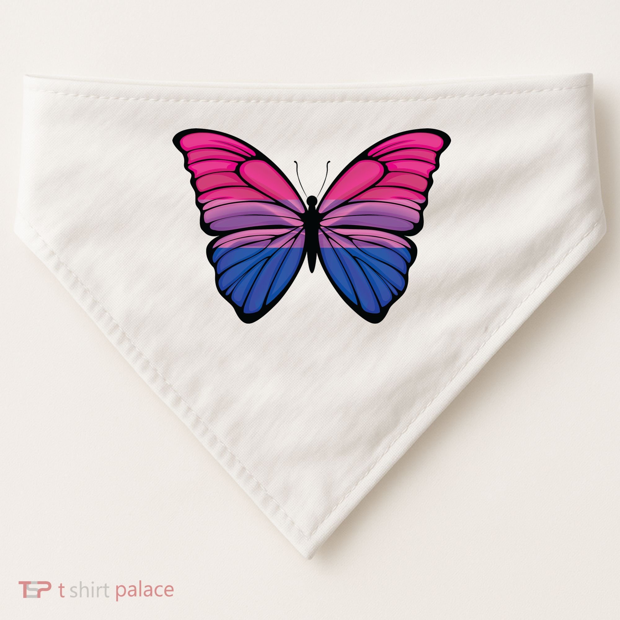 Bisexual Butterfly Hypolimnas Bi Pride Flag USA-Made Doggie Bandana