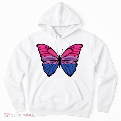 Bisexual Butterfly Hypolimnas Bi Pride Flag Hoodie