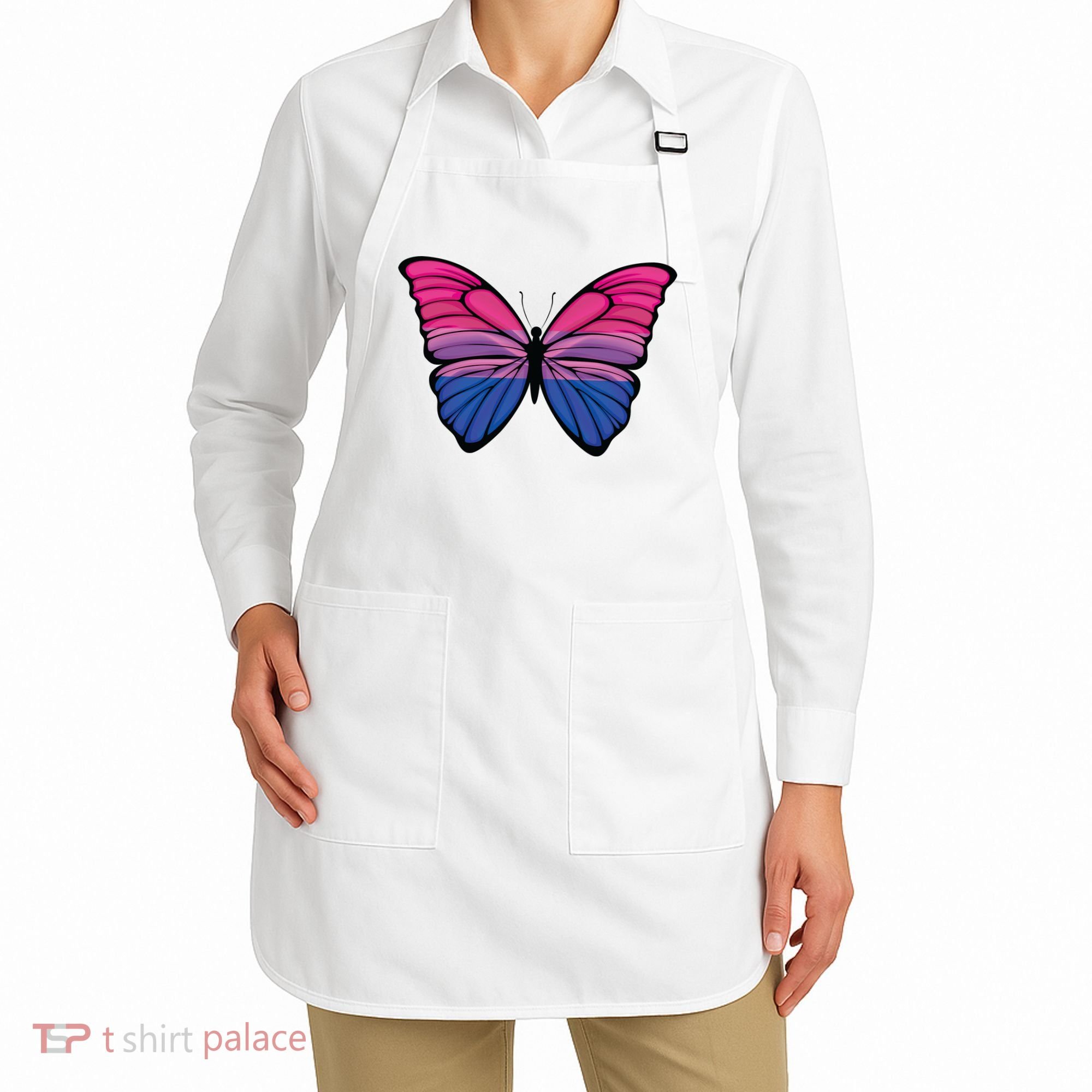 Bisexual Butterfly Hypolimnas Bi Pride Flag Apron