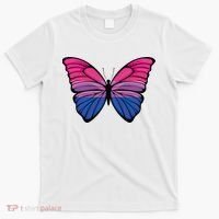 Bisexual Butterfly Hypolimnas Bi Pride Flag T-Shirt thumb 0