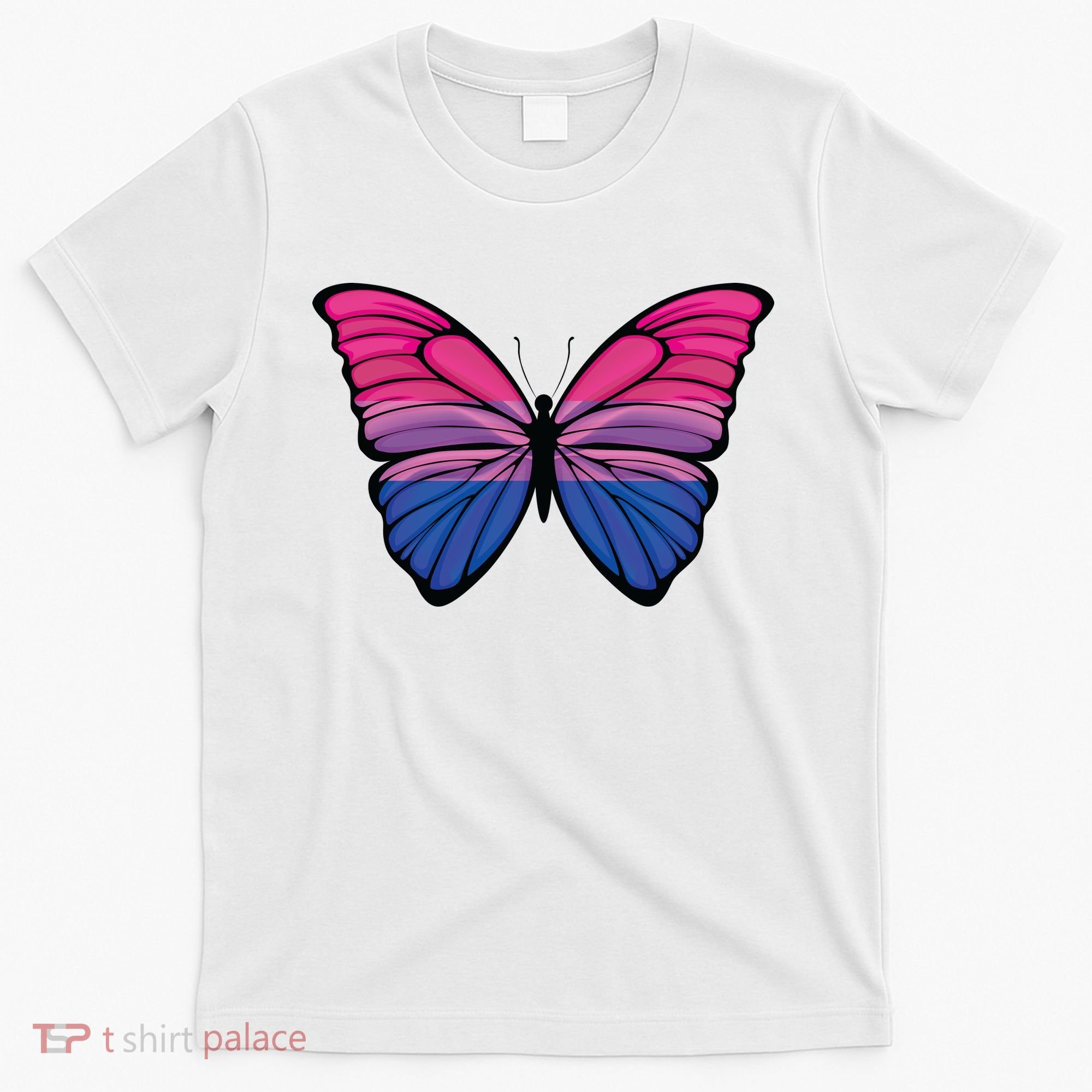 Bisexual Butterfly Hypolimnas Bi Pride Flag T-Shirt