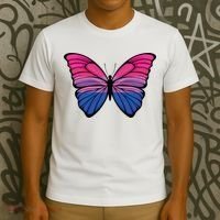 Bisexual Butterfly Hypolimnas Bi Pride Flag T-Shirt thumb 3