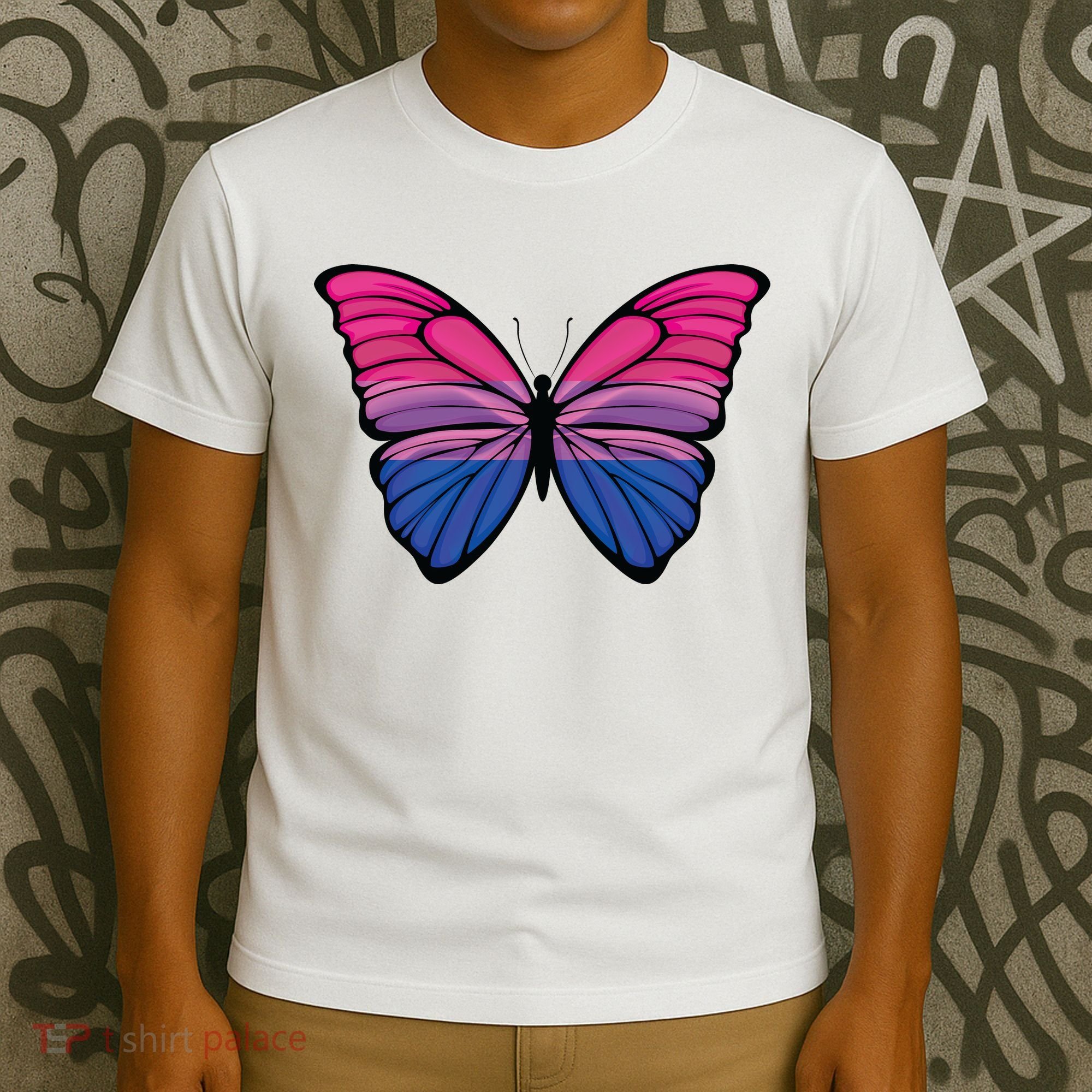 Bisexual Butterfly Hypolimnas Bi Pride Flag T-Shirt