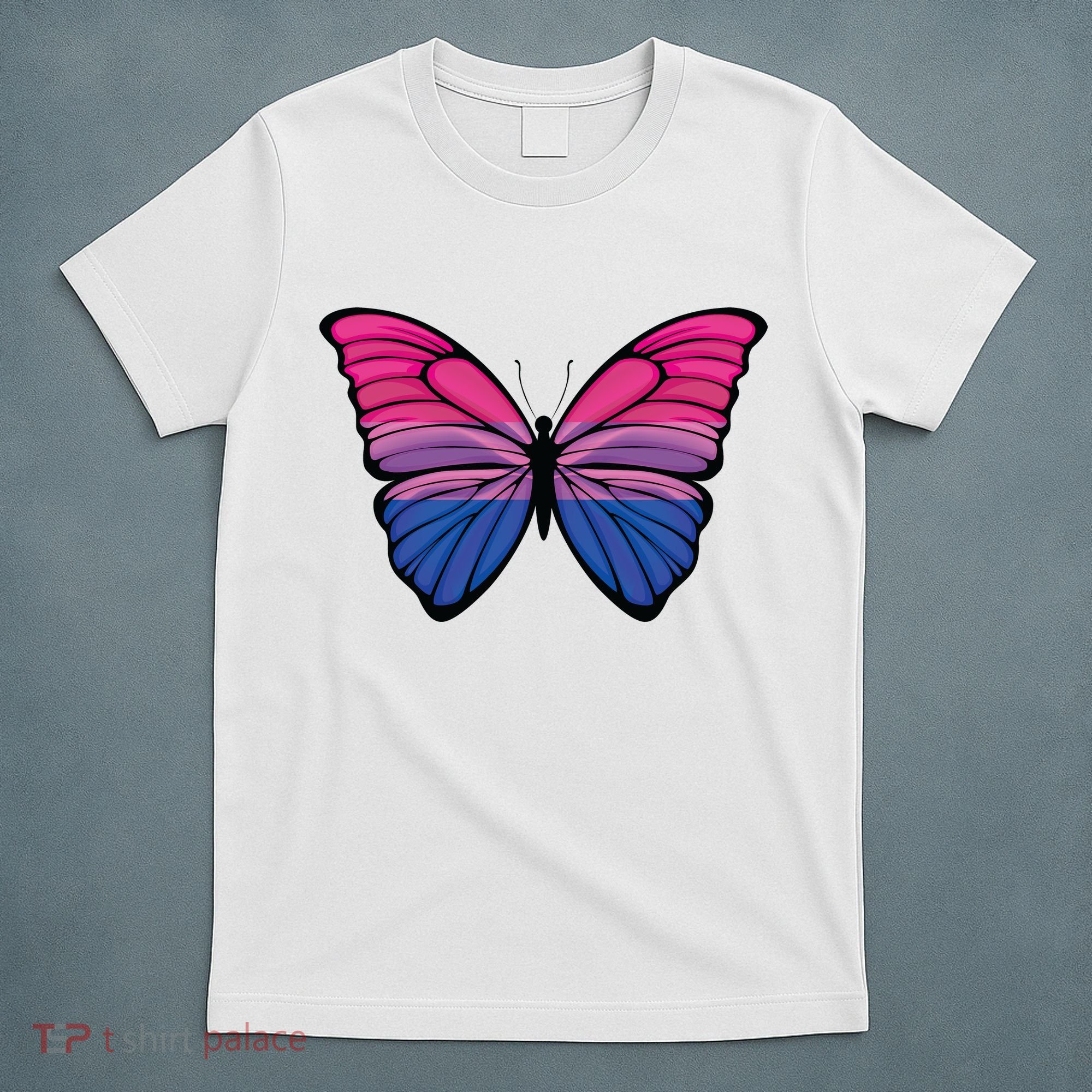 Bisexual Butterfly Hypolimnas Bi Pride Flag T-Shirt