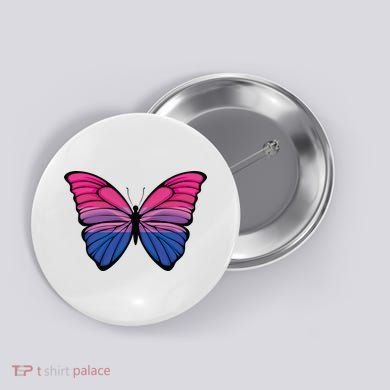 Bisexual Butterfly Hypolimnas Bi Pride Flag Button