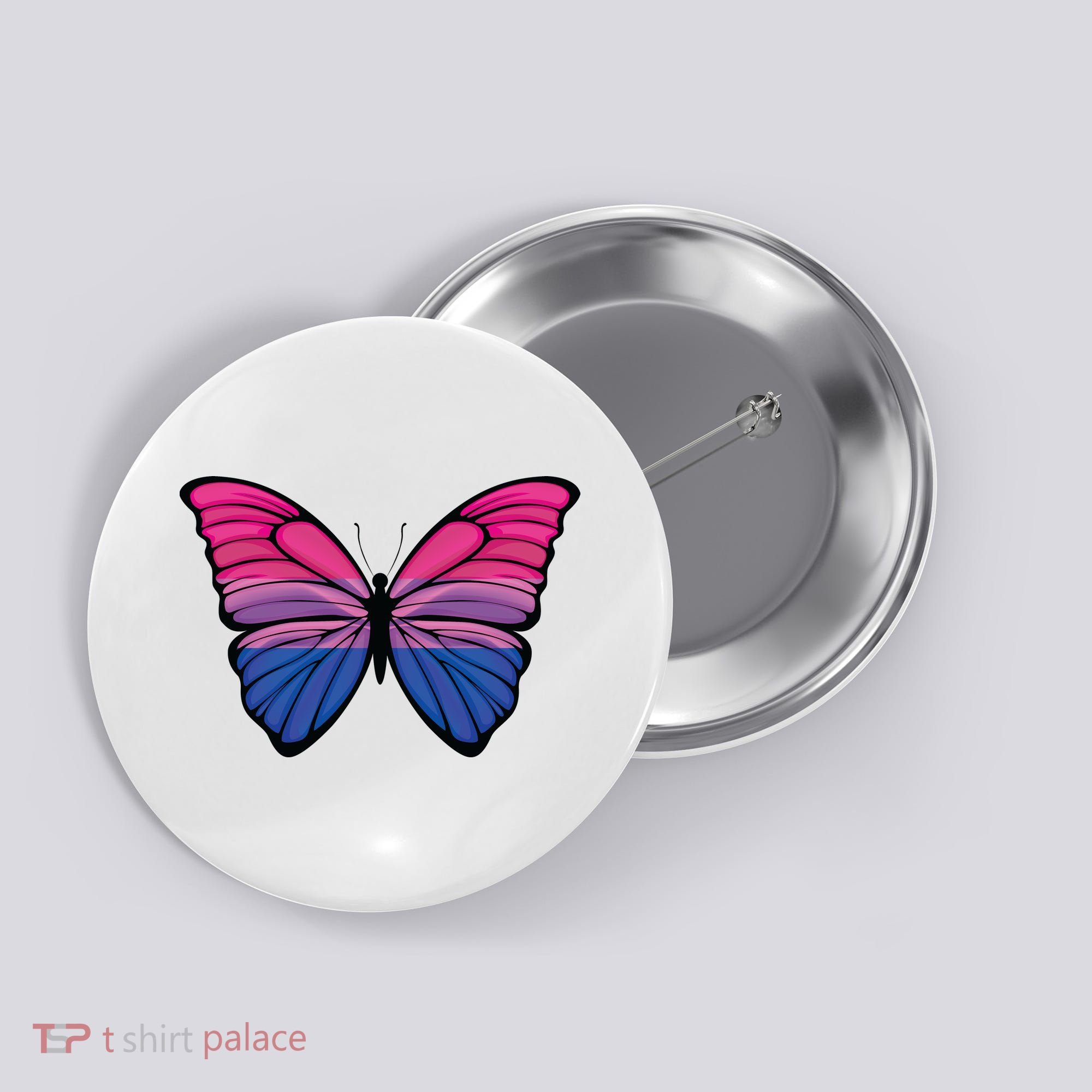 Bisexual Butterfly Hypolimnas Bi Pride Flag Button