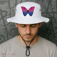 Bisexual Butterfly Hypolimnas Bi Pride Flag Bucket Hat thumb 2