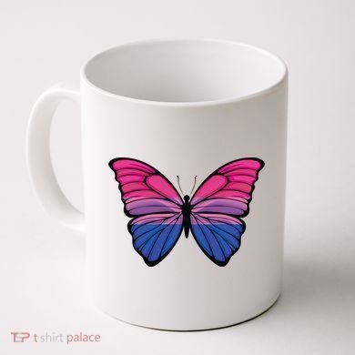 Bisexual Butterfly Hypolimnas Bi Pride Flag Coffee Mug