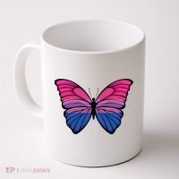 Bisexual Butterfly Hypolimnas Bi Pride Flag Coffee Mug thumb 0