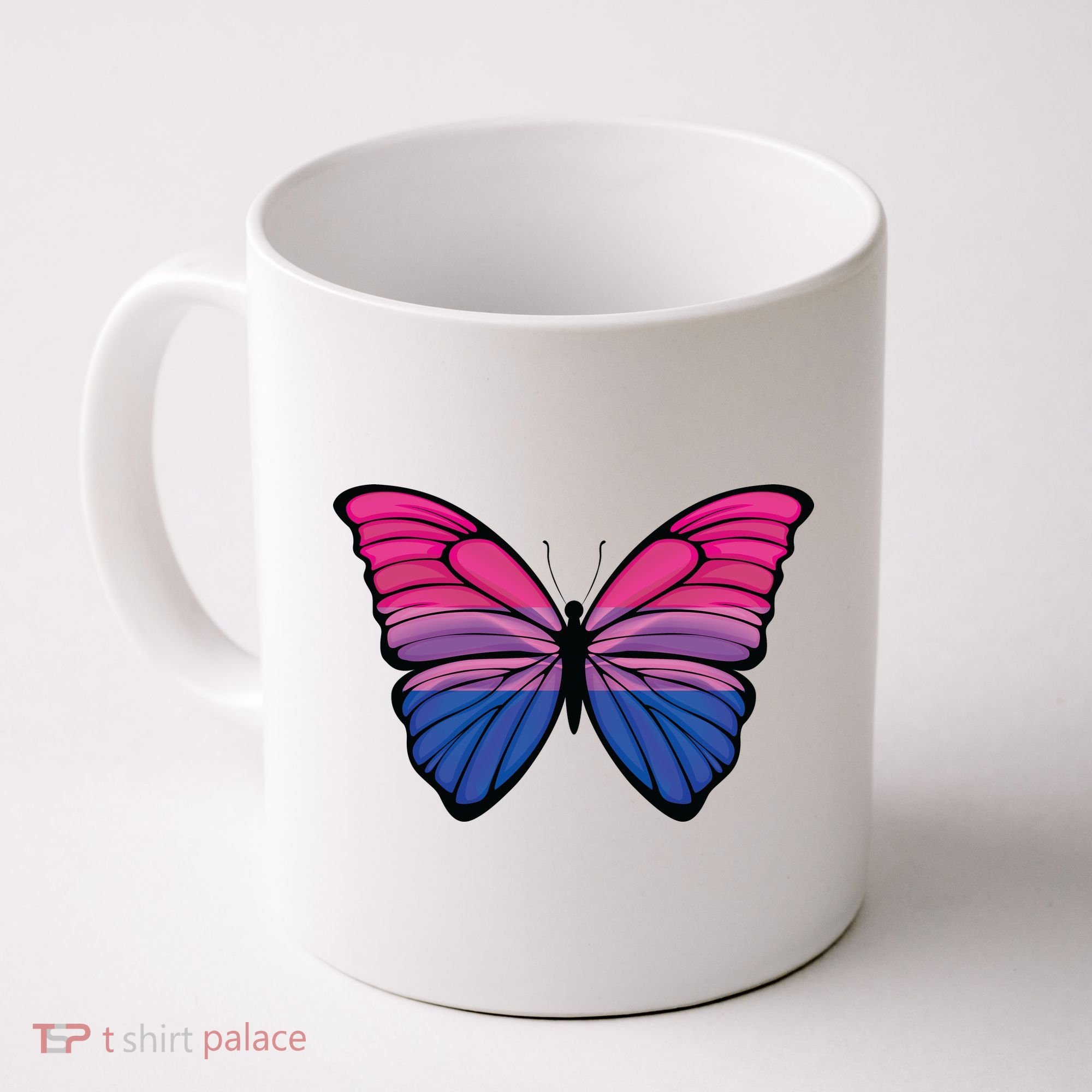Bisexual Butterfly Hypolimnas Bi Pride Flag Coffee Mug
