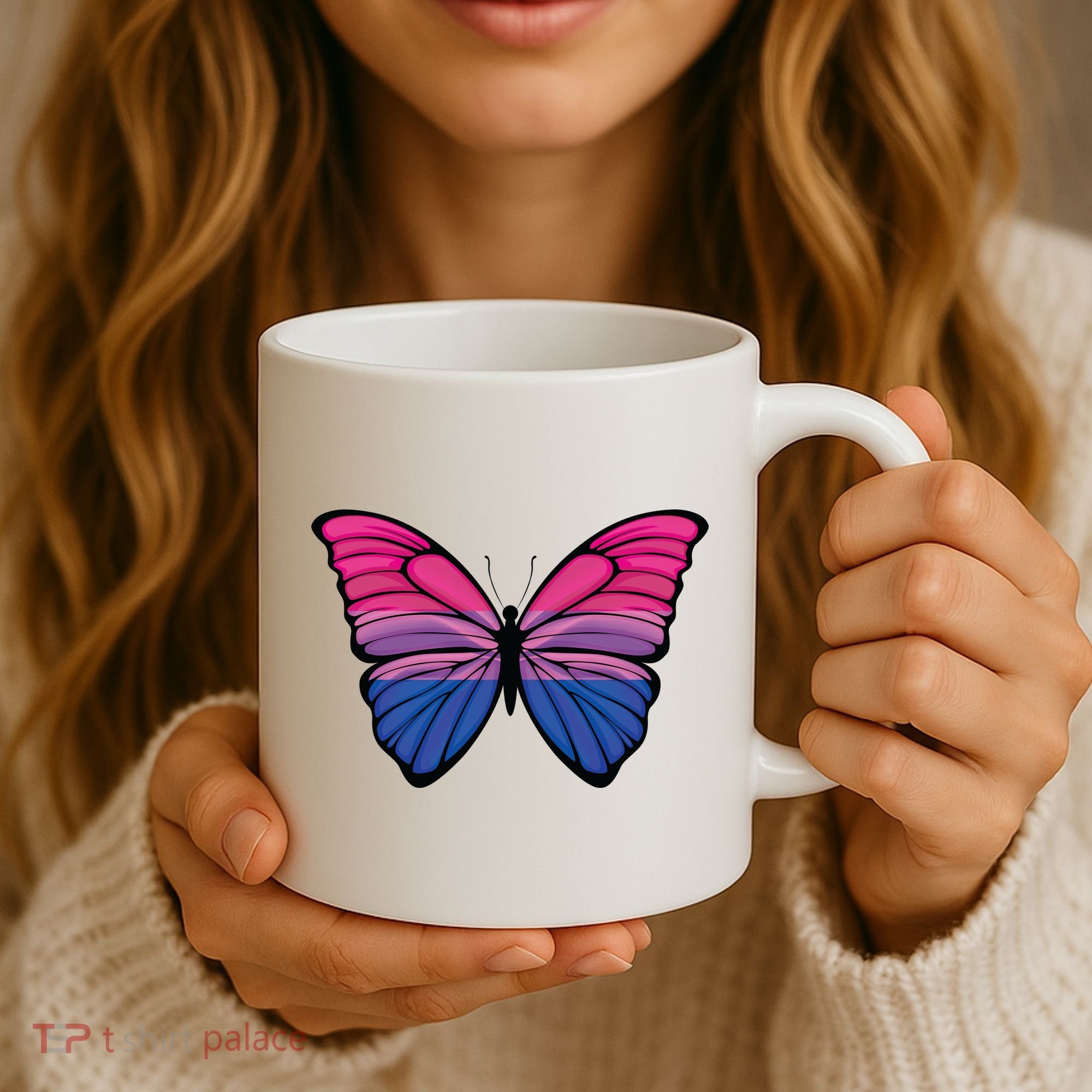Bisexual Butterfly Hypolimnas Bi Pride Flag Coffee Mug