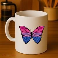Bisexual Butterfly Hypolimnas Bi Pride Flag Coffee Mug thumb 4