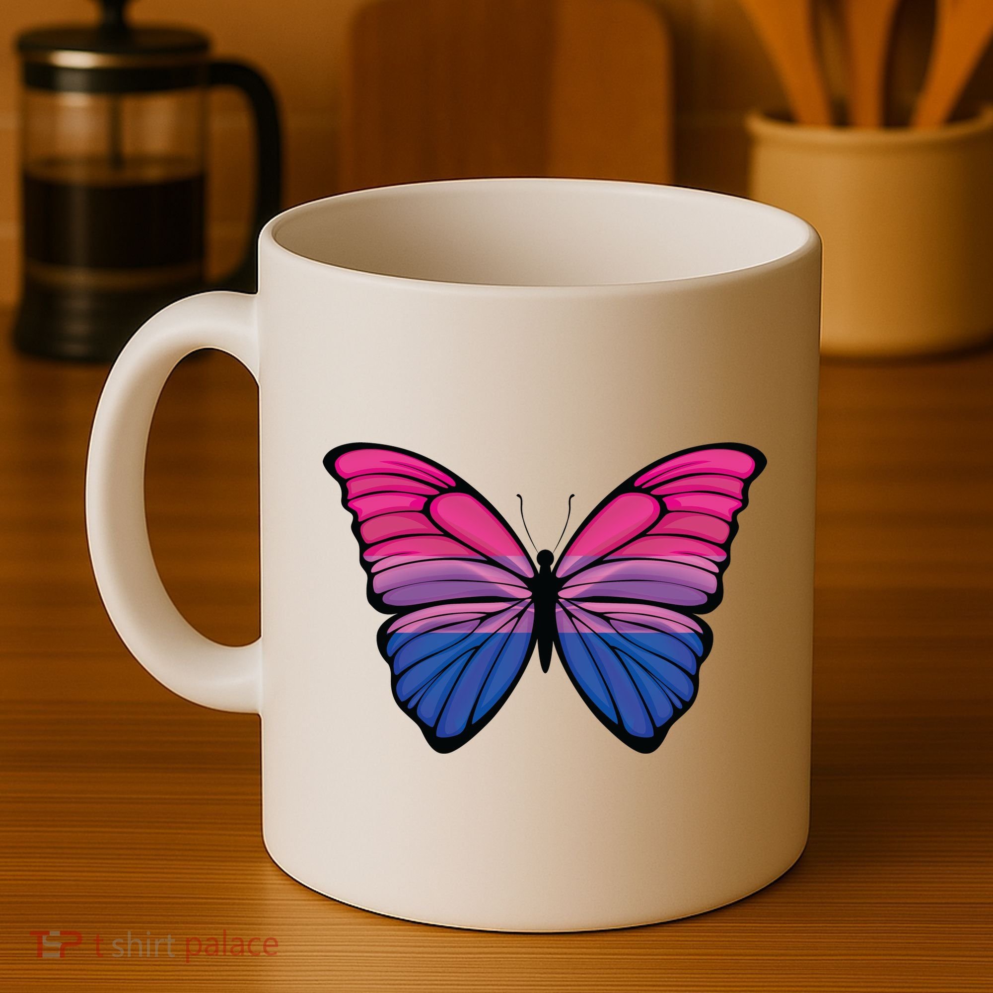 Bisexual Butterfly Hypolimnas Bi Pride Flag Coffee Mug