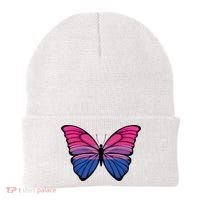 Bisexual Butterfly Hypolimnas Bi Pride Flag Beanie thumb 0