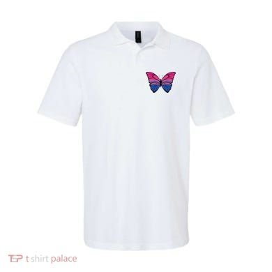 Bisexual Butterfly Hypolimnas Bi Pride Flag Polo