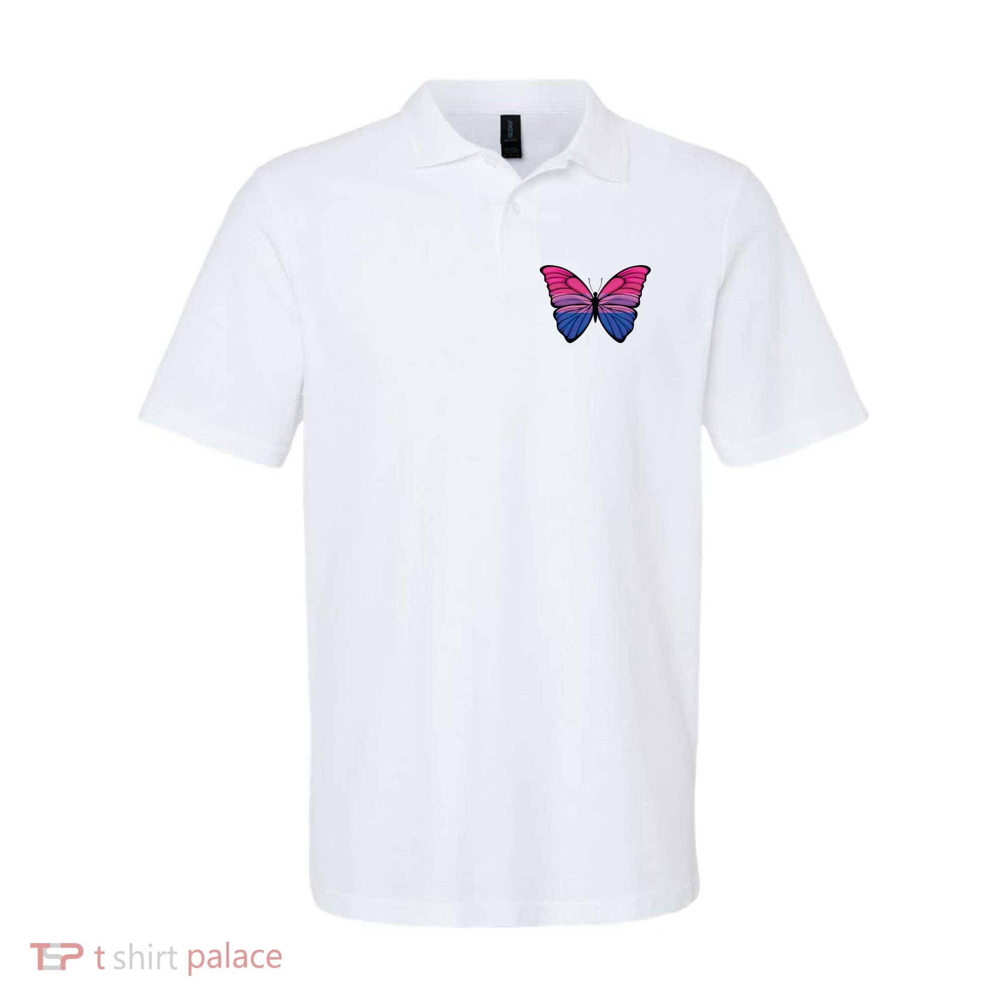 Bisexual Butterfly Hypolimnas Bi Pride Flag Polo