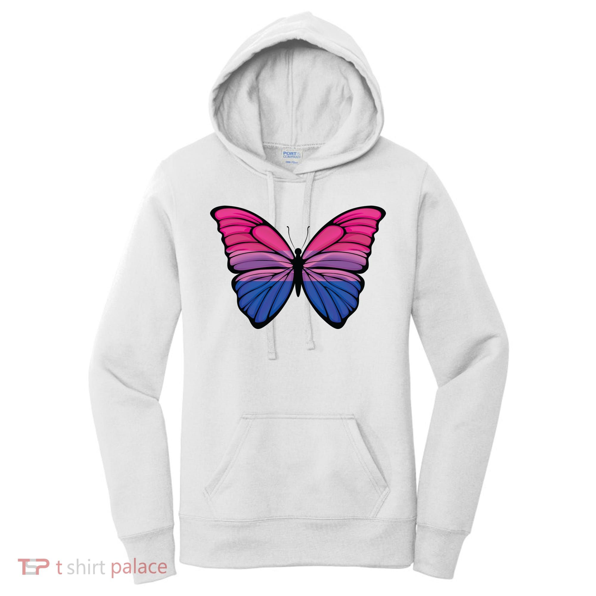 Bisexual Butterfly Hypolimnas Bi Pride Flag Women's Hoodie