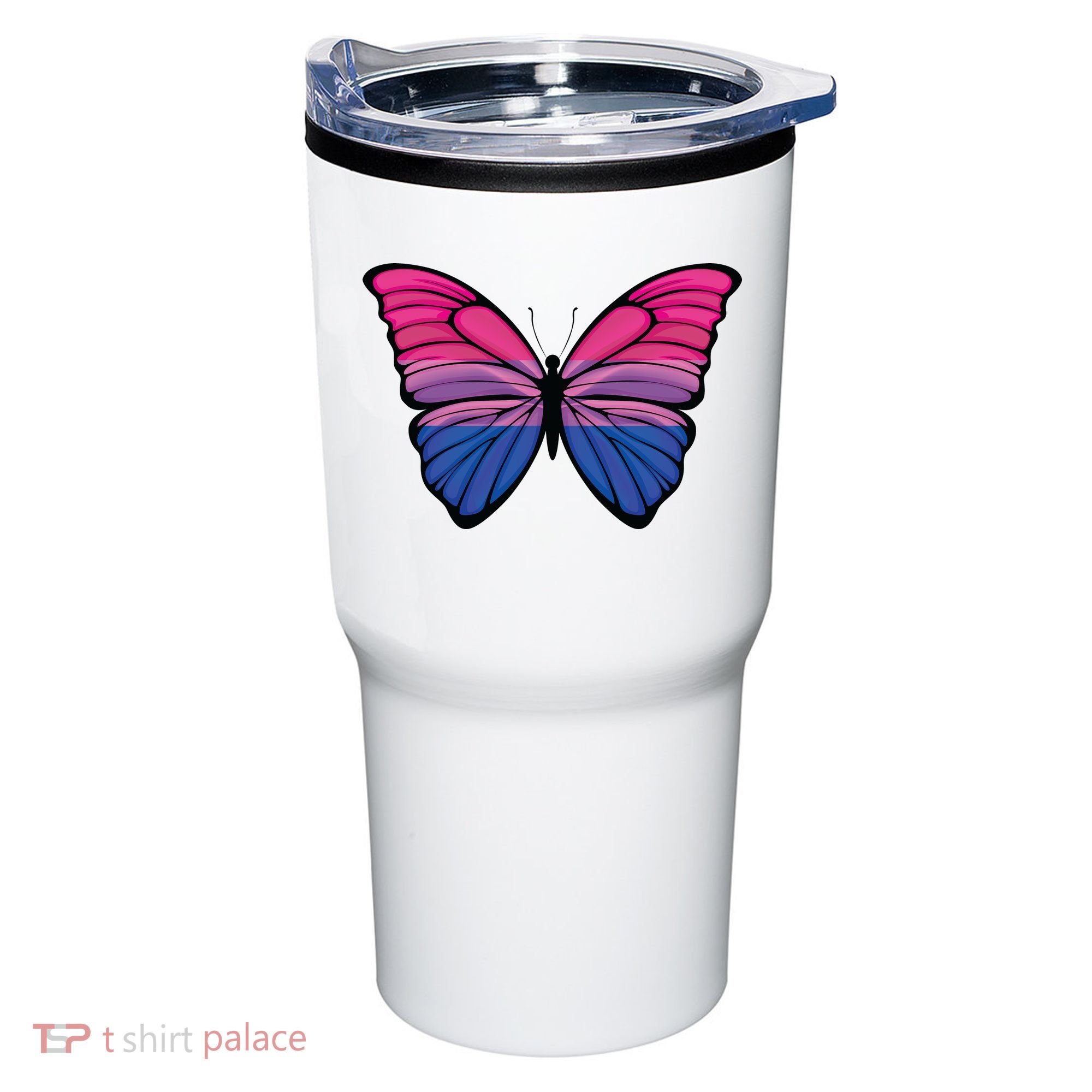Bisexual Butterfly Hypolimnas Bi Pride Flag Tumbler