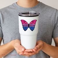 Bisexual Butterfly Hypolimnas Bi Pride Flag Tumbler thumb 2
