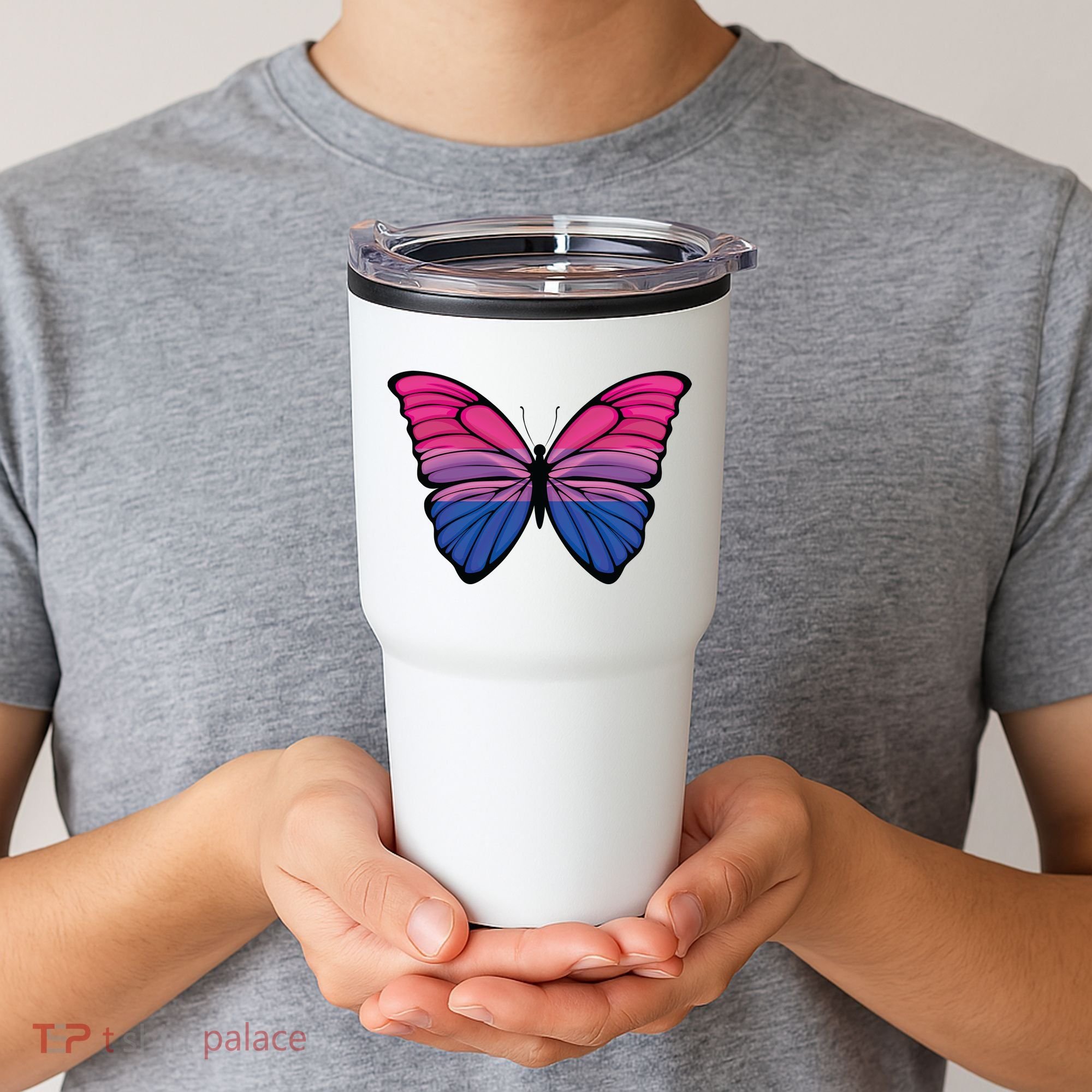 Bisexual Butterfly Hypolimnas Bi Pride Flag Tumbler