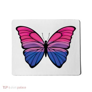 Bisexual Butterfly Hypolimnas Bi Pride Flag Mousepad