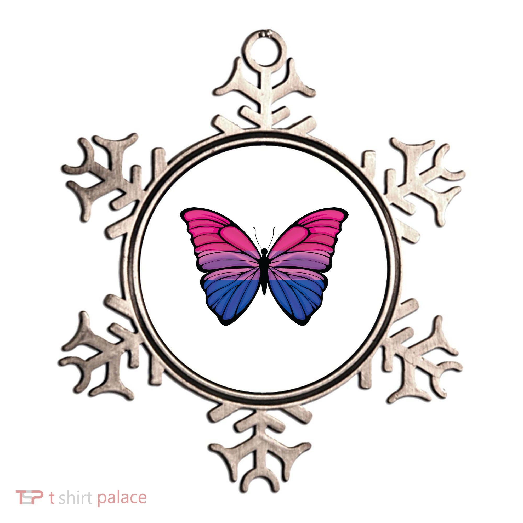 Bisexual Butterfly Hypolimnas Bi Pride Flag Ornament