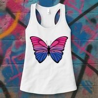 Bisexual Butterfly Hypolimnas Bi Pride Flag Women's Tank Top thumb 3