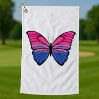 Bisexual Butterfly Hypolimnas Bi Pride Flag Golf Towel thumb 1