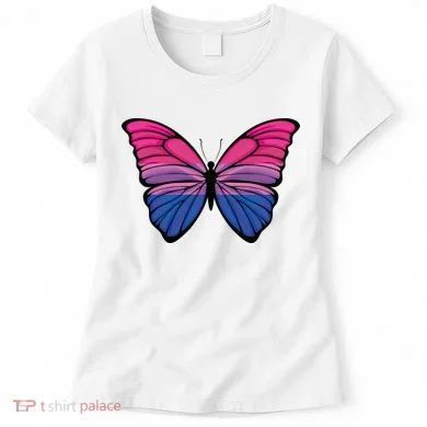 Bisexual Butterfly Hypolimnas Bi Pride Flag Women's T-Shirt