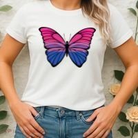 Bisexual Butterfly Hypolimnas Bi Pride Flag Women's T-Shirt thumb 2