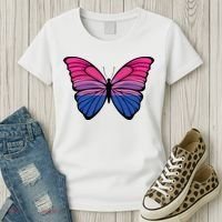 Bisexual Butterfly Hypolimnas Bi Pride Flag Women's T-Shirt thumb 3