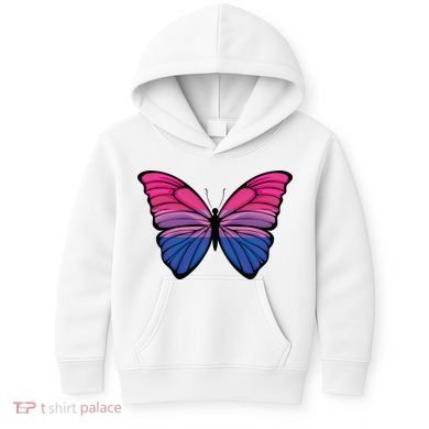 Bisexual Butterfly Hypolimnas Bi Pride Flag Kids Hoodie